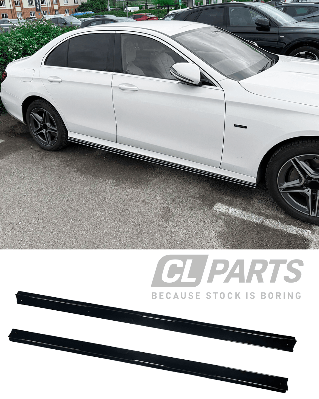MB W213 AMG -line kiiltävän mustat helman lisäosat