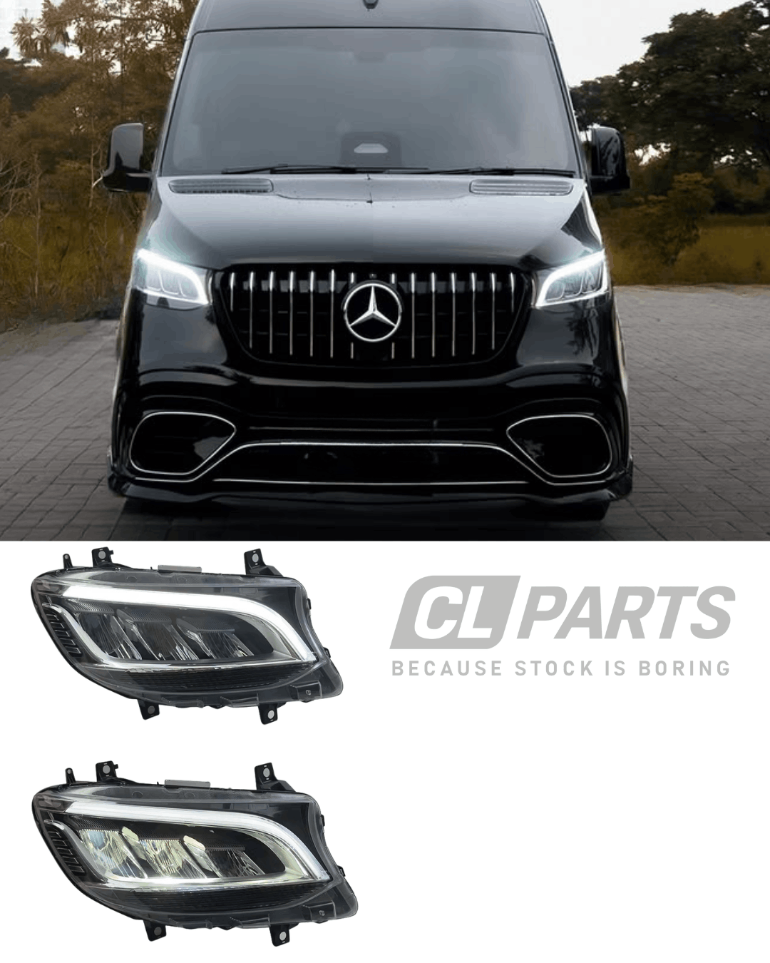 MB Sprinter W907 2018-> FULL LED ajovalot halogeenivalojen tilalle